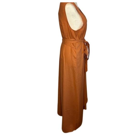 NWT Andie The Maxi Wrap Dress in Auburn Linen Blend Size XS - Picture 4 of 5